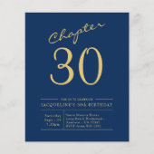 Prospectus 11,4 Cm X 14,2 Cm Blue Gold Budget 30e anniversaire Invitation (Devant)