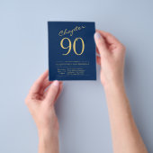 Prospectus 11,4 Cm X 14,2 Cm Blue Gold Budget 90e anniversaire Invitation (main)