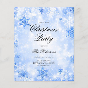 Prospectus 11,4 Cm X 14,2 Cm Blue Winter Wonder Programme et menu des Invitatio