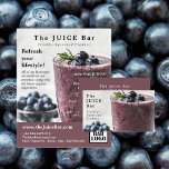 Prospectus 11,4 Cm X 14,2 Cm Blueberry Smoothie, Juice Bar Publicité<br><div class="desc">Blueberry Smoothie,  Bar À Jus De Publicité Flyers Par Le Magasin Carte de visite.</div>