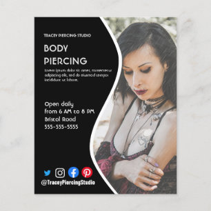Prospectus 11,4 Cm X 14,2 Cm Body PIERCING STUDIO affiche prospectus
