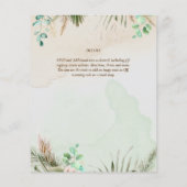 Prospectus 11,4 Cm X 14,2 Cm BOHO Eucalyptus Pampas Mariage vert herbe (Dos)