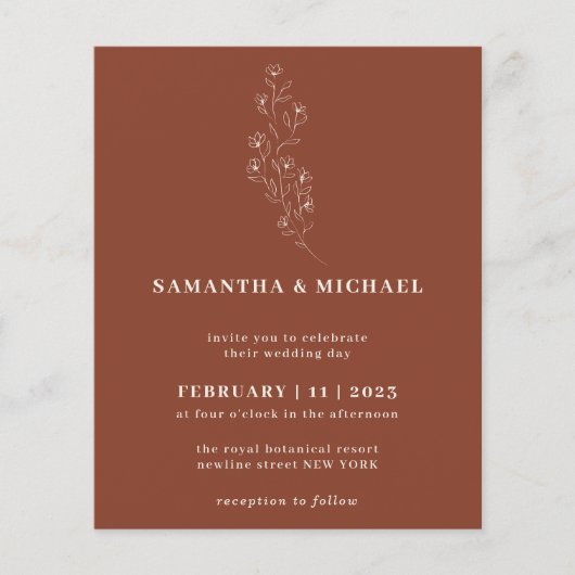 Prospectus 11,4 Cm X 14,2 Cm Boho Terracotta Indie Rustic Botanical budget (Devant)