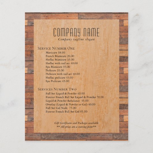 Prospectus 11,4 Cm X 14,2 Cm Bois brun rustique motif (Dos)