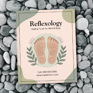 Prospectus 11,4 Cm X 14,2 Cm Botanical Elements & Footprint - Reflexology