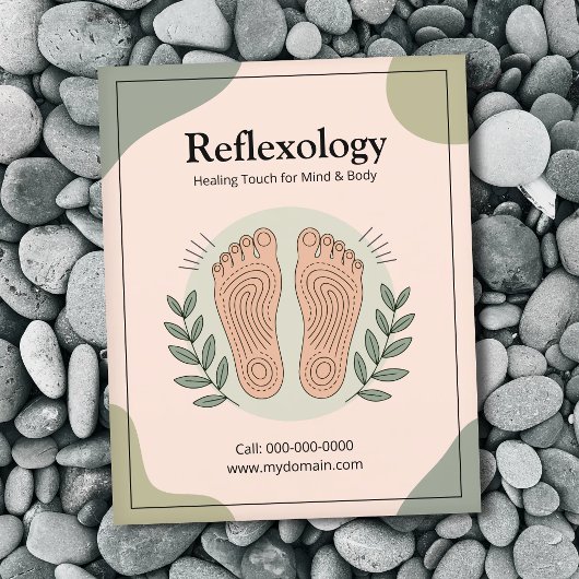 Prospectus 11,4 Cm X 14,2 Cm Botanical Elements & Footprint - Reflexology