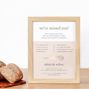 Prospectus 11,4 Cm X 14,2 Cm Boulangerie Blush & Gold Whisk Réouverture commerc