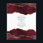 Prospectus 11,4 Cm X 14,2 Cm Bourgogne et Faire-part de mariage Gold Agate<br><div class="desc">Faire-part de mariage en pierre d'agate de feuille d'or et d'agate bordeaux avec accents de noir personnalisables selon vos spécificités d'événement. Les enveloppes ne sont pas incluses. Pour des invitations plus épaisses avec enveloppes incluses et des produits correspondants sur le même thème,  veuillez consulter la collection ci-dessous.</div>
