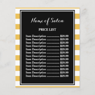 Prospectus 11,4 Cm X 14,2 Cm Boutique Tendance Black Yellow Stripes Liste des p