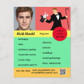 Prospectus 11,4 Cm X 14,2 Cm Brochure Magicien modifiable (Devant)