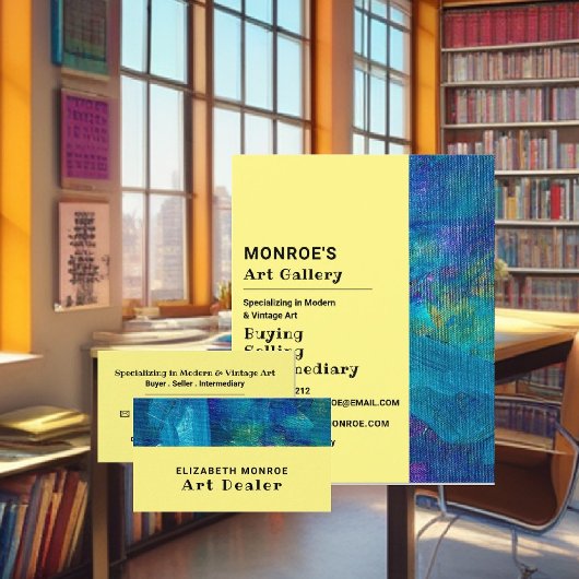 Prospectus 11,4 Cm X 14,2 Cm Brosse Bleue, Revendeur d'art, Galerie