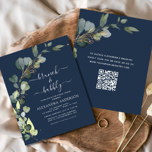 Prospectus 11,4 Cm X 14,2 Cm Brunch & Bubbly Fête des mariées QR Code Invitatio