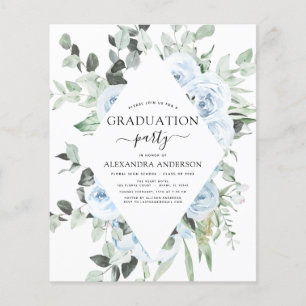 Prospectus 11,4 Cm X 14,2 Cm Budget 2022 Dusty Blue Graduation Floral