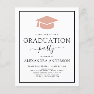 Prospectus 11,4 Cm X 14,2 Cm Budget 2022 Graduation Party Pink White Flyer