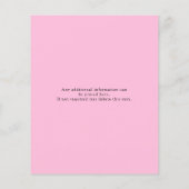 Prospectus 11,4 Cm X 14,2 Cm Budget 21e anniversaire Invitation rose Grey (Dos)