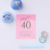 Prospectus 11,4 Cm X 14,2 Cm Budget 40e anniversaire Invitation rose Grey (Simple)