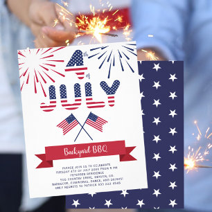 Prospectus 11,4 Cm X 14,2 Cm Budget 4 juillet bbq invitation du parti patriotiq