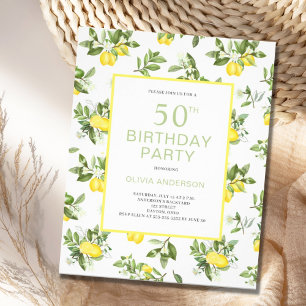Prospectus 11,4 Cm X 14,2 Cm Budget 50e anniversaire Citron Citrus Invitation