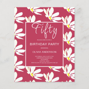 Prospectus 11,4 Cm X 14,2 Cm Budget 50e anniversaire Floral Daisy Invitation Ci