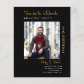 Prospectus 11,4 Cm X 14,2 Cm Budget 60e anniversaire Invitation noire (Devant)