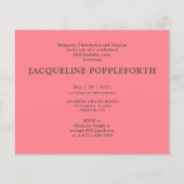 Prospectus 11,4 Cm X 14,2 Cm Budget 60e anniversaire Invitation Soixante photo (Dos)