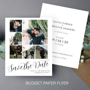 Prospectus 11,4 Cm X 14,2 Cm Budget 6 multi photo collage mariage faire part de