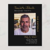 Prospectus 11,4 Cm X 14,2 Cm Budget 70e anniversaire Invitation noire (Devant)