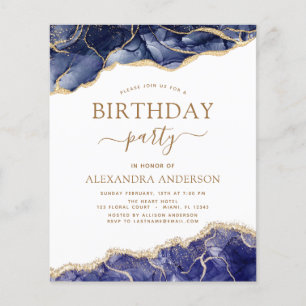 Prospectus 11,4 Cm X 14,2 Cm Budget Agir Marine Bleu Anniversaire Fête N'import