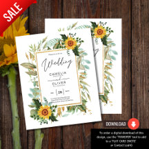 BUDGET All-in-1 Rustique tournesols Mariage de ver