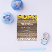 Prospectus 11,4 Cm X 14,2 Cm Budget Anniversaire Fête Tournesol Invitation rust (Simple)