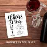Prospectus 11,4 Cm X 14,2 Cm Budget applaudit à l'invitation de 21 ans annivers<br><div class="desc">Style moderne noir et blanc tendance brossé à la main typographie Cheers à 21 ans script jalone / n'importe quel âge hommes anniversaire à bas budget abordable fêter flyer d'invitation de fête. Facile à personnaliser avec l'âge et les détails de votre fête ! VEUILLEZ LIRE CECI AVANT D'ACHETER ! Il...</div>
