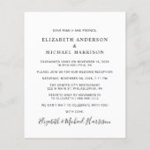 Prospectus 11,4 Cm X 14,2 Cm Budget Arc Photo Mariage Réception Invitation (Dos)