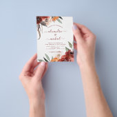 Prospectus 11,4 Cm X 14,2 Cm Budget Automne Mariage Bourgogne Floral (main)