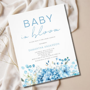 Prospectus 11,4 Cm X 14,2 Cm Budget Baby In Bloom Boy Baby shower Invitation