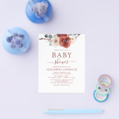 Prospectus 11,4 Cm X 14,2 Cm Budget Baby shower automne Bourgogne Eucalyptus (Simple)