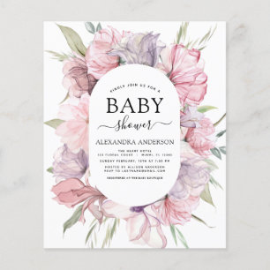 Prospectus 11,4 Cm X 14,2 Cm Budget Baby shower Boho Dusty rose violet