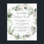 Prospectus 11,4 Cm X 14,2 Cm budget baby shower d'aquarelle d'eucalyptus<br><div class="desc">budget élégant eucalyptus mignon éléphant feuillage invitation baby shower.</div>