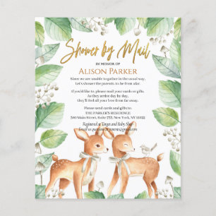 Prospectus 11,4 Cm X 14,2 Cm Budget Baby shower floral de cerfs de bois par la