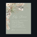 Prospectus 11,4 Cm X 14,2 Cm Budget baby shower pampas moderne verte élégante m<br><div class="desc">Baby shower budget pampas herbe et eucalyptus moderne boho élégant design de fête élégant. Dans une terre cuite contemporaine,  vert sauge,  naturel,  crème et noir colorway.</div>