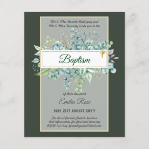 Prospectus 11,4 Cm X 14,2 Cm Budget BAPTISM Baptiser la verdure Feuilles Invita