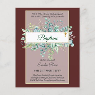 Prospectus 11,4 Cm X 14,2 Cm Budget BAPTISM Baptiser la verdure Feuilles Invita