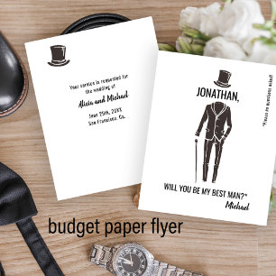 Prospectus 11,4 Cm X 14,2 Cm Budget Best Man Groomsman proposition amusante