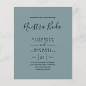 Prospectus 11,4 Cm X 14,2 Cm Budget Bilingue Espagnol BODA Anglais Mariage (Dos)