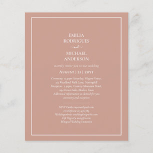 Prospectus 11,4 Cm X 14,2 Cm BUDGET Bilingue Invitation 2 côtés Mariage Espagno