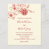 Prospectus 11,4 Cm X 14,2 Cm BUDGET BILINGUE | Mariage chinois Magnolia Cream (Devant)