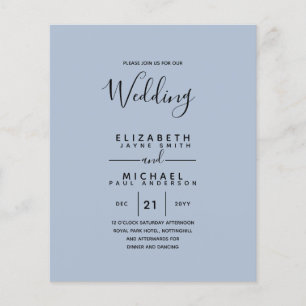 Prospectus 11,4 Cm X 14,2 Cm Budget Bilingue Mariage Espagnol BODA Anglais