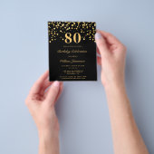 Prospectus 11,4 Cm X 14,2 Cm Budget Black Gold Confetti 80E Anniversaire (main)