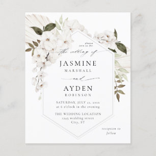 Prospectus 11,4 Cm X 14,2 Cm Budget Blanc Boho Floral Mariage V3 LN