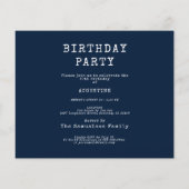 Prospectus 11,4 Cm X 14,2 Cm Budget bleu 50e anniversaire Invitation (Dos)