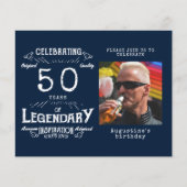 Prospectus 11,4 Cm X 14,2 Cm Budget bleu 50e anniversaire Invitation (Devant)